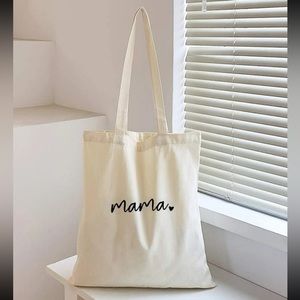 Cream Tote Bag with 'Mama' Print